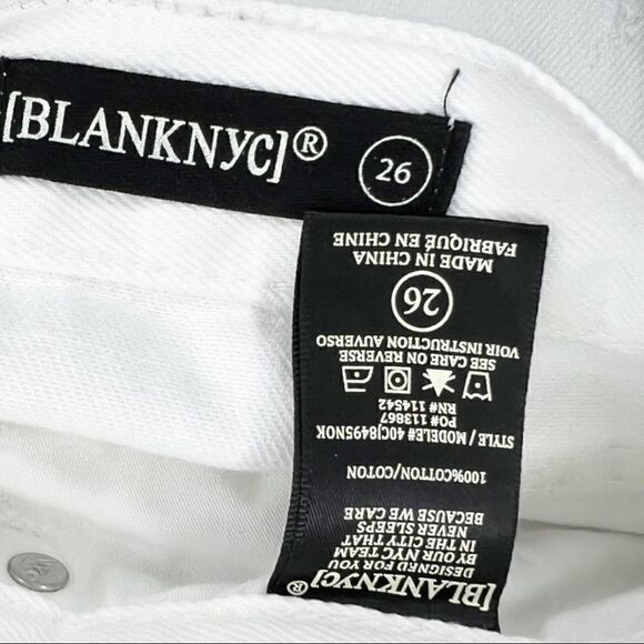 BLANKNYC Hi Rise Ridge Distressed Shorts in White - Picture 3 of 9